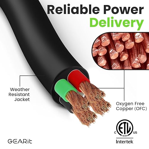 Miniatura 3 de GearIT Cable de alimentación portátil 64 6 AWG (100 pies - 4 conductores) SOOW 600 V calibre 6 para cables de motor, luces portátiles, cargadores de