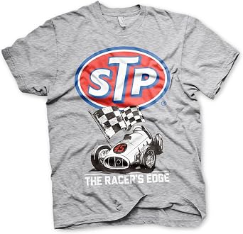 STP Officially Licensed Retro Racer Mens T-Shirt Heather Grey