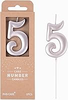 Vista 13 de PHD CAKE Velas de cumpleaños de 7 cm Elegantes Azul Número 4, Velas de Número Azul, Velas de Número para Pastel, Celebración de Fiesta