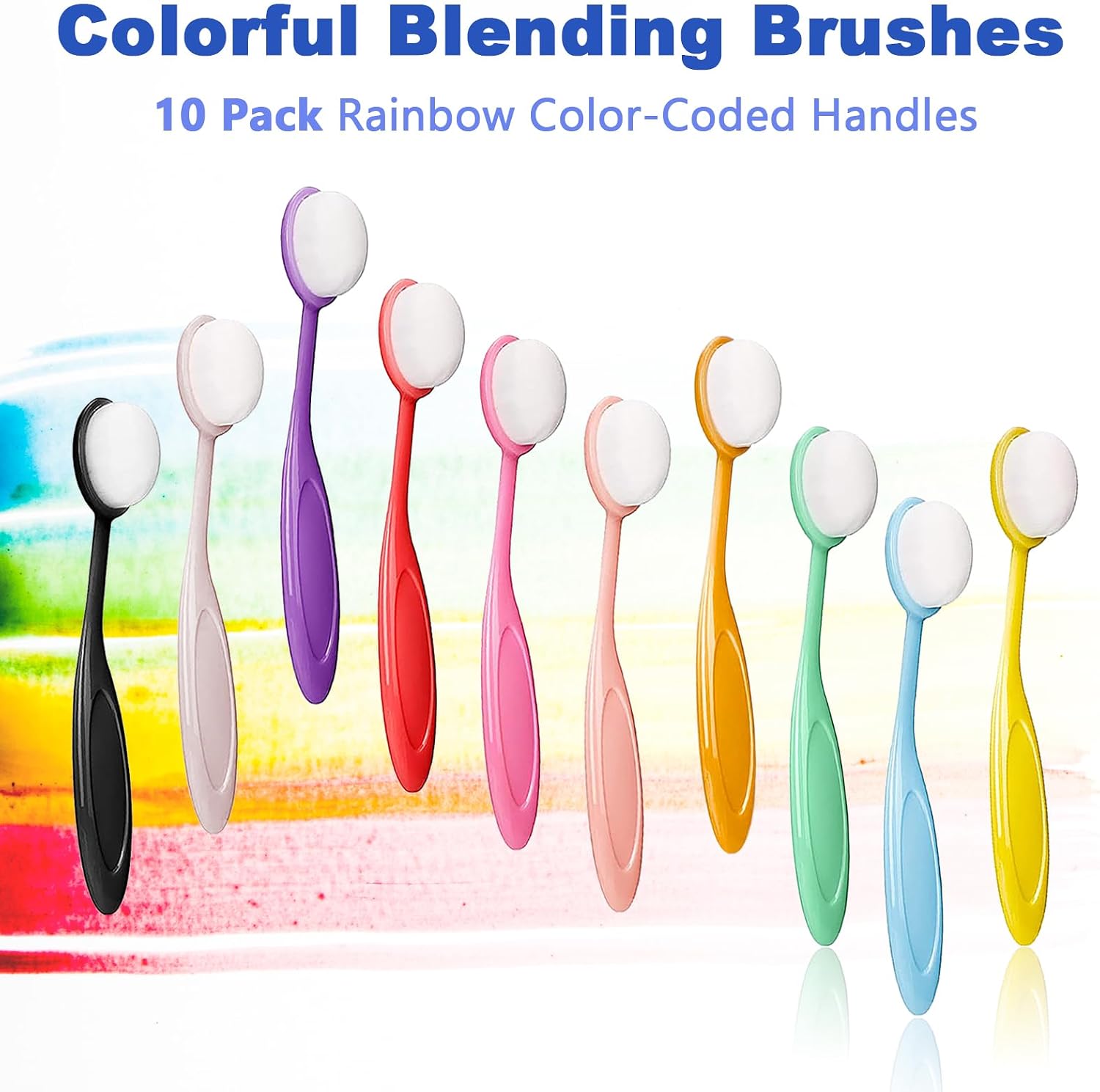 10 PCS Ink Blending Brushes for Card Making Supplies, Color Coded Handles Blender Brushes for Stamping Scrapbooking Stencil Brush, Craft Blending Brush, Distress Ink Blending Tool