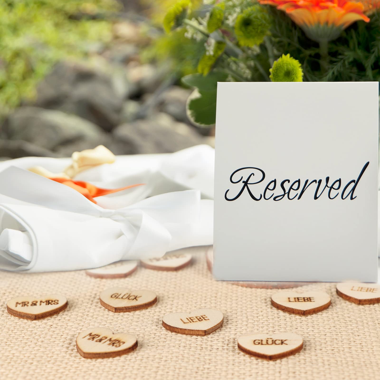 VIKY Coriandoli In Legno Per Matrimonio - 100 Pezzi Decorativi Con Cuori E Scritte Love - 2