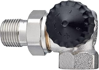 TA Heimeier Thermostat StandardWinkeleckform Valve Brass Nickel-Plated 1/2 Inch, 2310–02,000