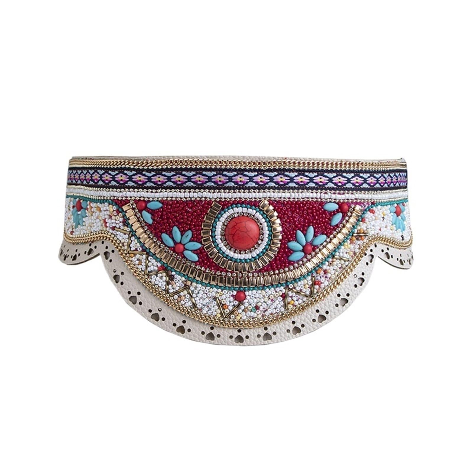 Cubrecintura con patrón trenzado con cinturón elástico étnico bohemio para mujer
