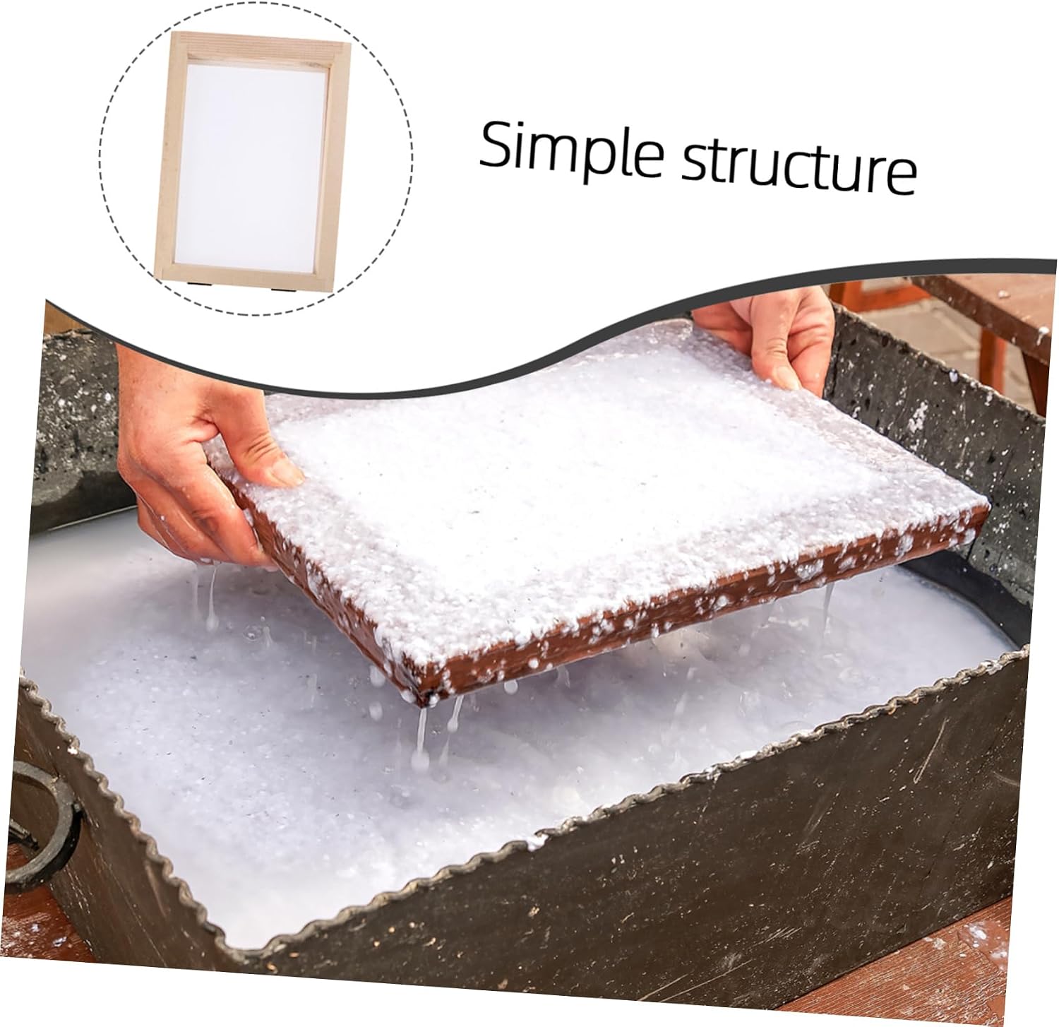 PLAFOPE Wooden Paper Making Mould Frame DIY Craft Tool for Beige Papermaking Screen Sturdy Design for Educational Fun and Environmental Awareness