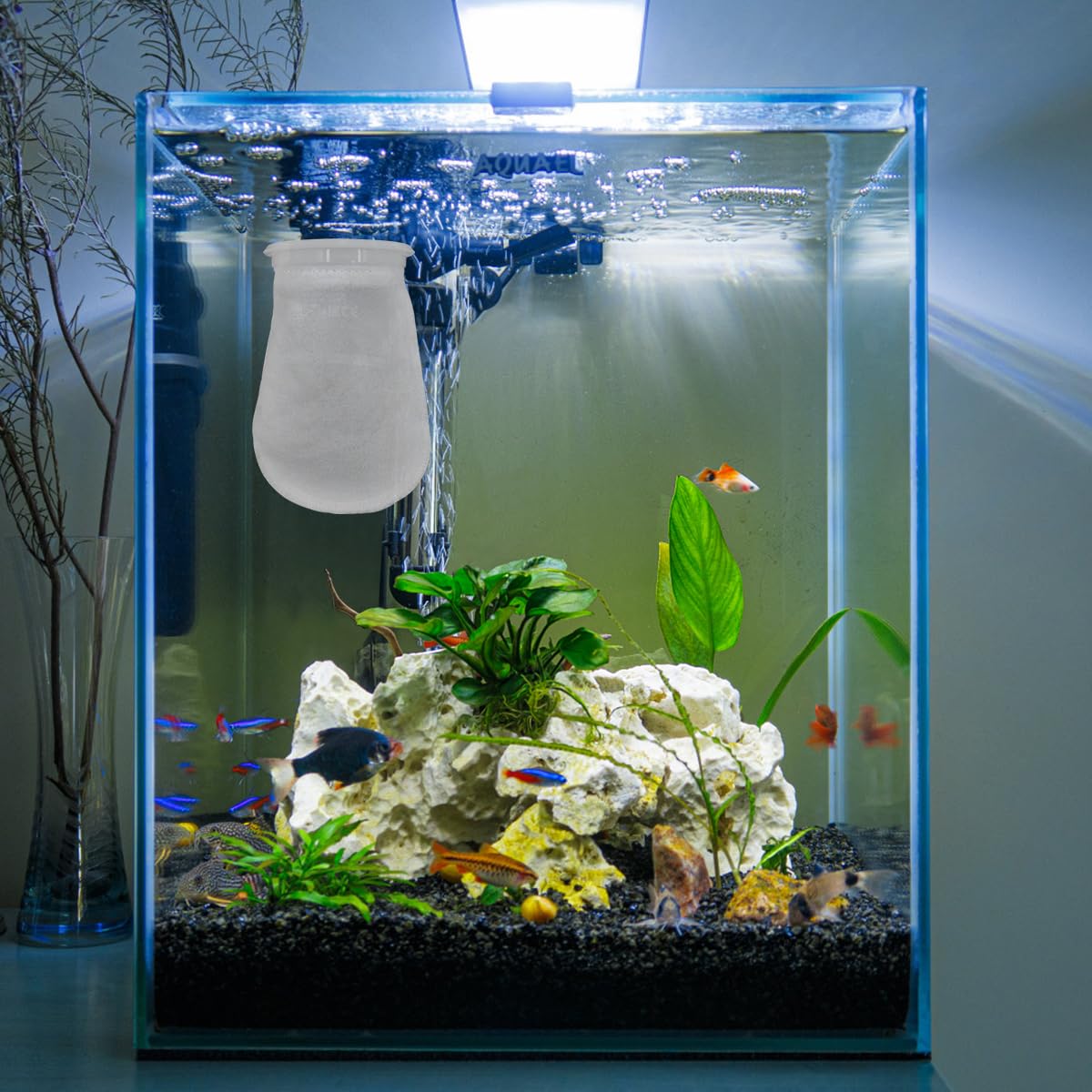 Lot de 6 paires de chaussettes filtrantes en feutre pour aquarium d'eau douce et salée - 200 microns - Pour aquariums d'eau douce et salée - Utilisation dans les étangs - Anneau de 10,2 cm par 17,8 cm