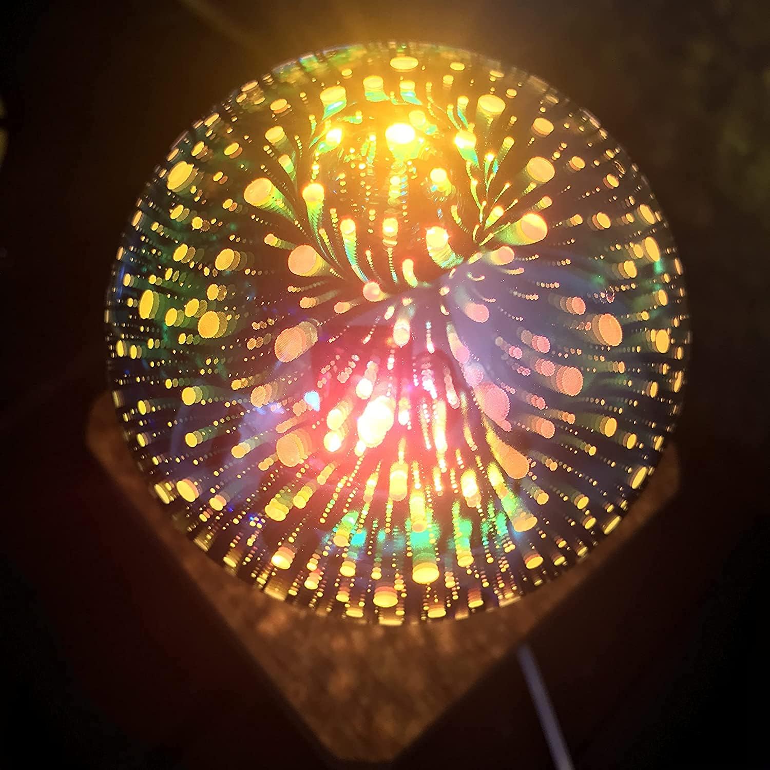 3D Firework Bulb Starry Light Bulb E27 AC 85-220V 4W Retro Edison Bulb Warm White Light for Holiday Christmas Decoration Bar Glass LED Lamp (2, G80)
