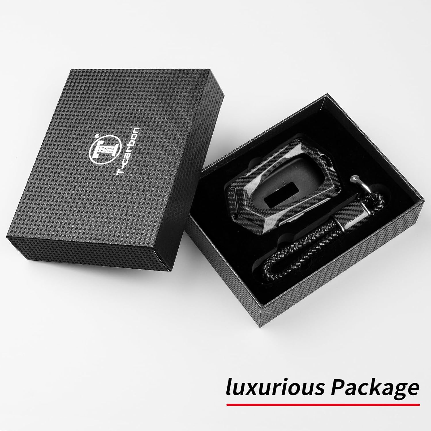 T-carbon Key Fob Cover Fits Chevy Camaro Malibu Cruze LT 2017-2023 Traverse Bolt EV Blazer Trailblazer Volt Equinox Spark Trax 20212022 Smart Keyless Accessories Real Glass Fiber Glossy Black