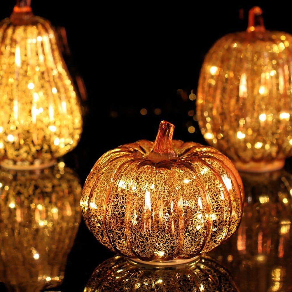 Humkopnl Luce notturna a forma di zucca, decorazione autunnale in legno, luci a LED per Halloween, luci a zucca, decorazione da tavolo staccabile per Halloween, per il Ringraziamento, casa