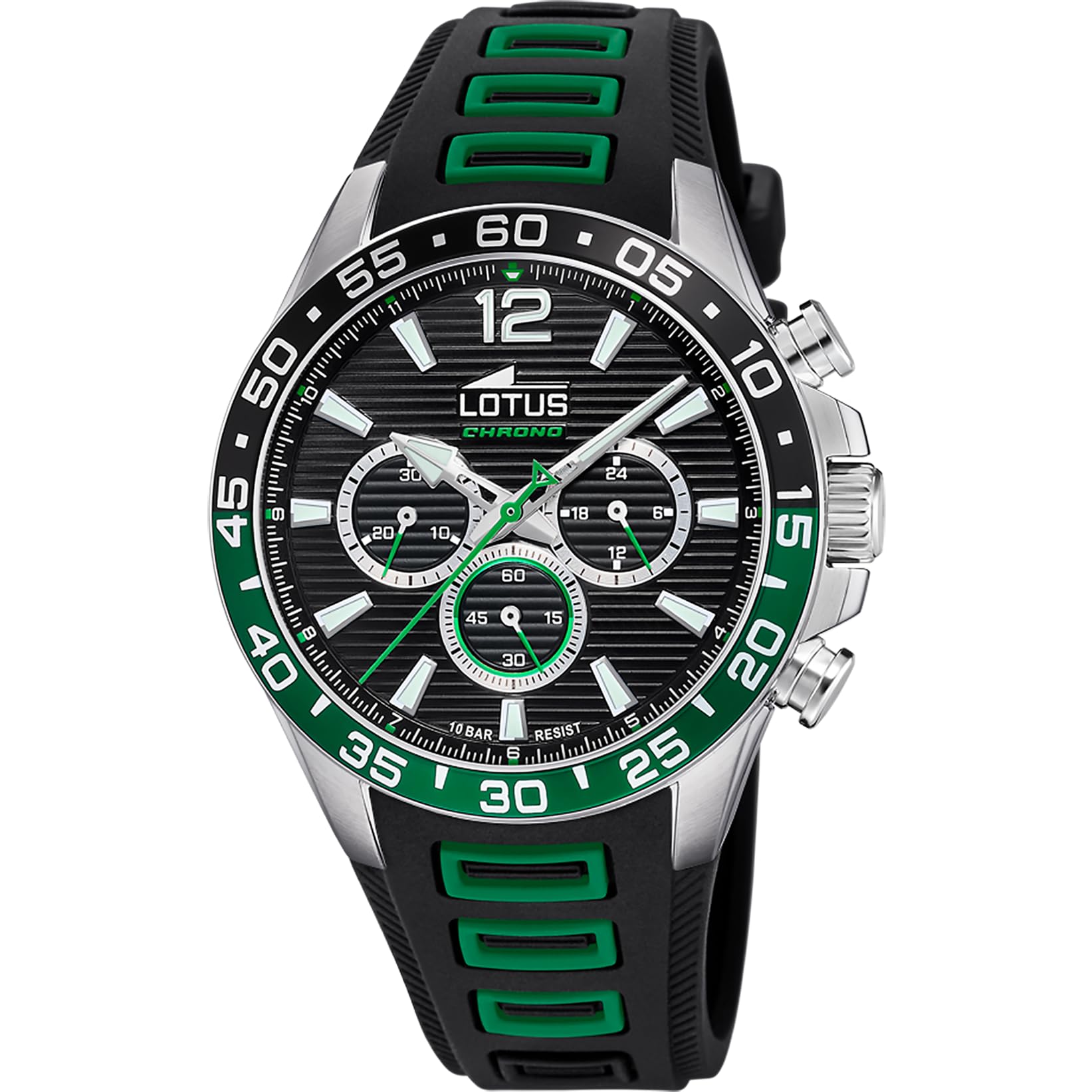 LOTUS Reloj Hombre Analógico de Caucho Negro