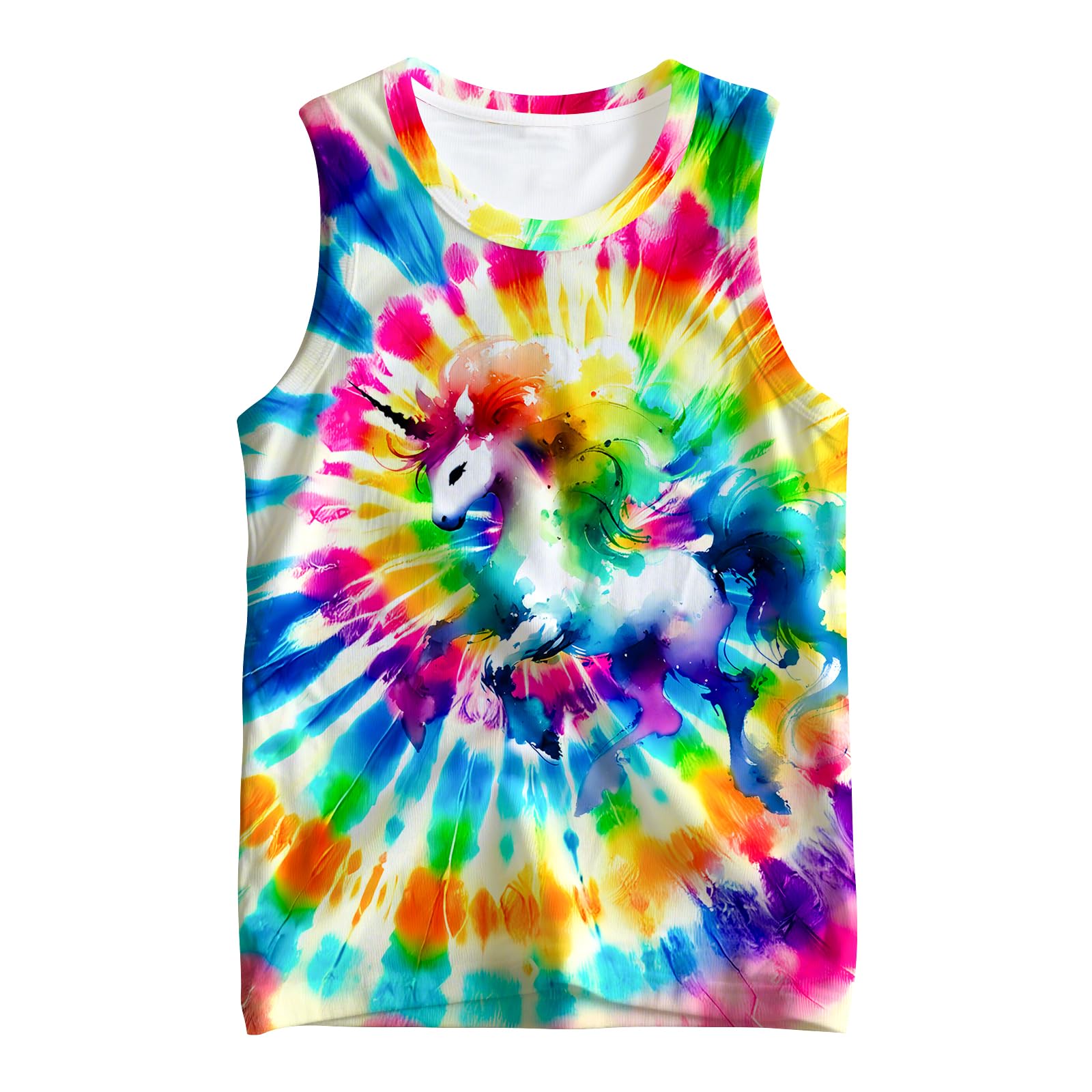 Kids Cute Animal Tie Dye Tank Tops Shirt Sleeveless Undershirt