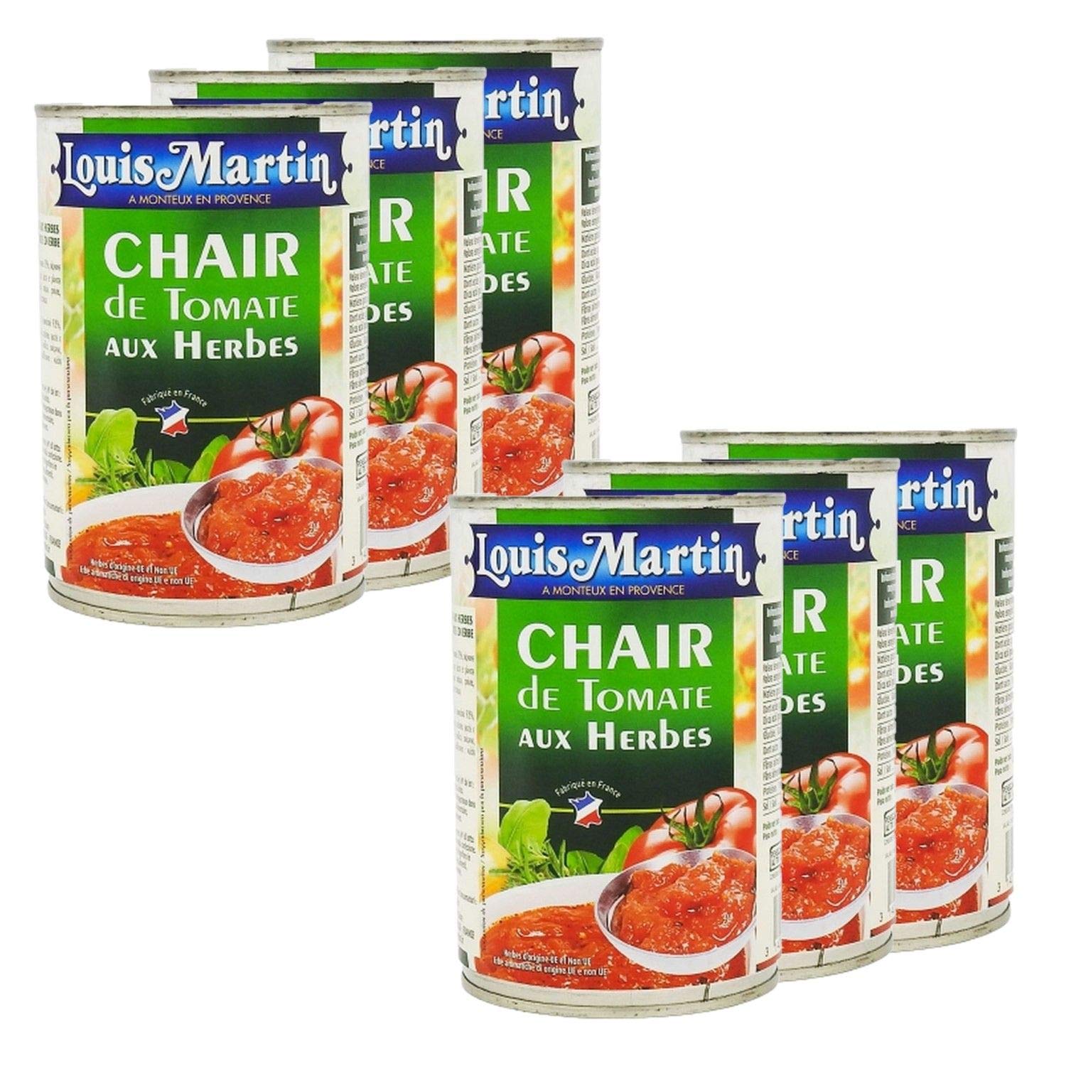 Louis Martin - Set di 6 carni di pomodoro, erbe provenzali, confezione da 400 g