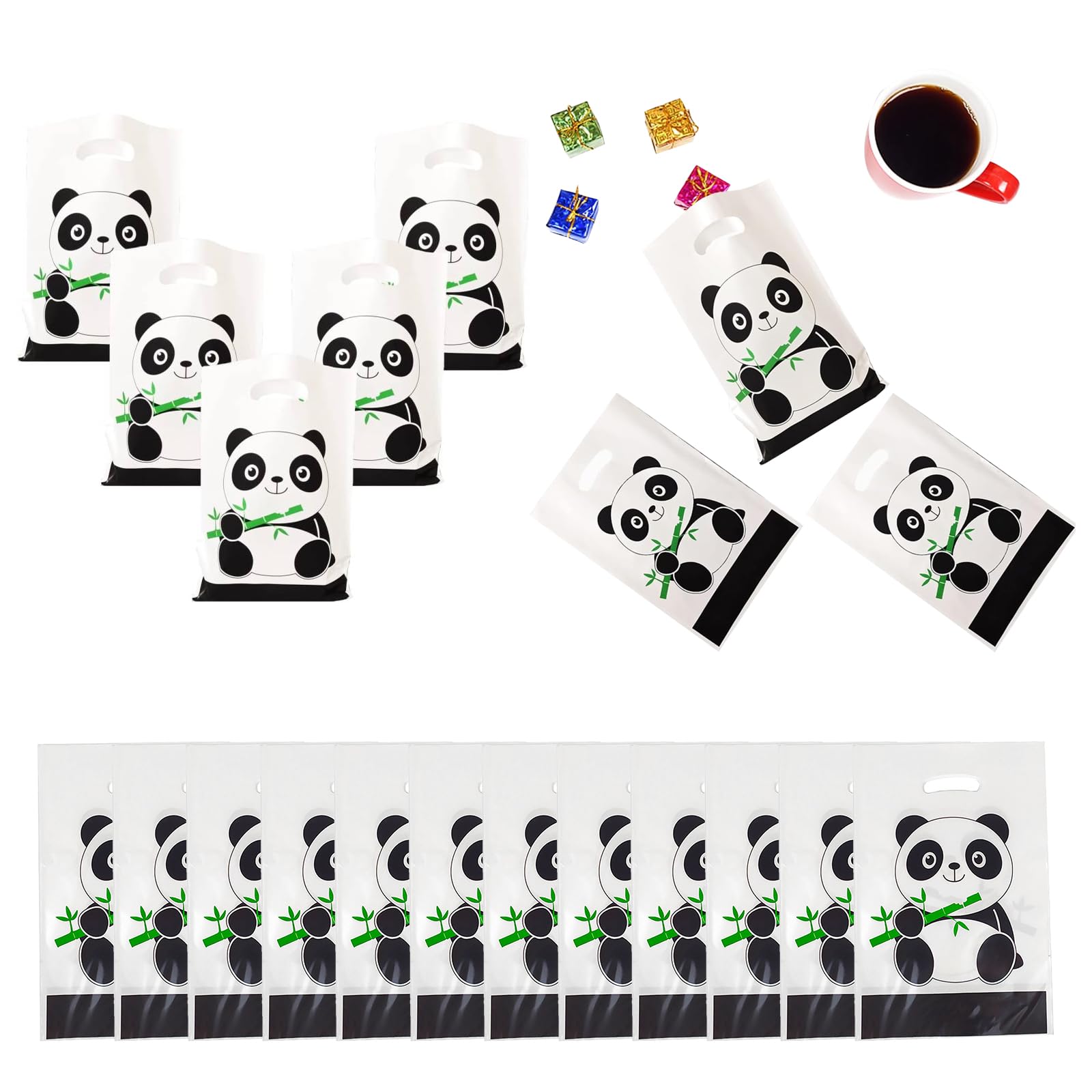 Sacchetti per feste di Panda,Sacchetto di carta per compleanno Panda,Sacchetti Regalo Tema Panda,Sacchetti Compleanno,Sacchetti Regalo,Sacchettini Compleanno Bambini,20pcs