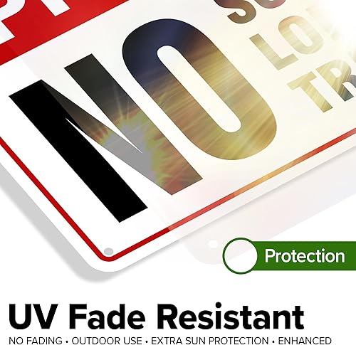 Miniatura 4 de A82-196 Cartel de advertencia "Private property. No Soliciting Loitering Trespassing" de 10" x 14". Aluminio inoxidable 0,040. Hecho en los EE UU.