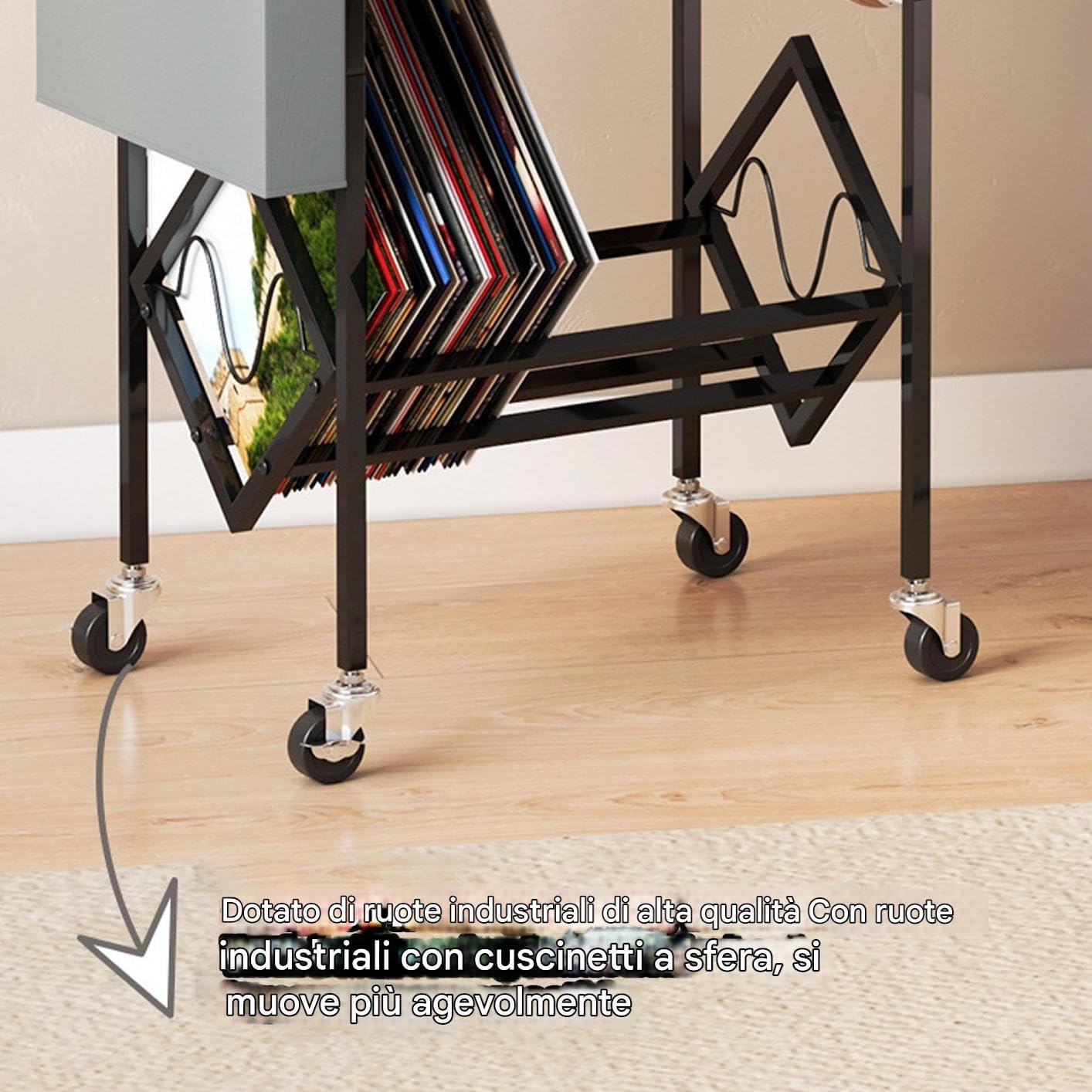 Espositore per dischi a doppio livello, in vinile, per casa, studio, ufficio, negozio, ideale per gli amanti della musica, elegante soluzione di archiviazione per dischi e oggetti da collezione