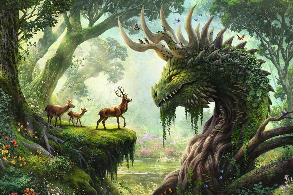 Ravensburger - The Forest Dragon Awakes - 3000 Piece Jigsaw Puzzle - Fantastical, Mythical Scene in Stunning, Bold Detail - Frameable - Premium Quality - Puzzles for Adults