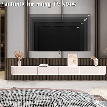 Wall-Mounted Floating TV Stand Entertainment Center with Storage Cabinet for Living Room, 160CM/62.9 Media Console, Modern Large TV Bench, Stylish Home Furniture Solution