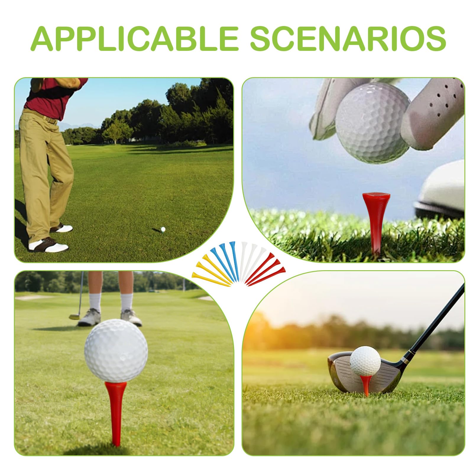 Jetstream 12 Piezas Colorido Tee de Golf Plástico 83mm, Tees de Golf Plástico Interior 83mm, compatible con Campos de Práctica de Golf, Competiciones Oficiales y Entrenamiento al Aire Libre