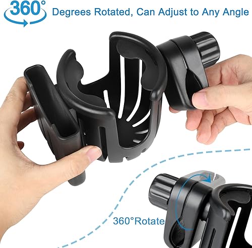 Miniatura 6 de Accmor - Portavasos para cochebicicleta con soporte para teléfono, soporte universal 2 en 1 para bebidas, para coche, andador, silla de ruedas,