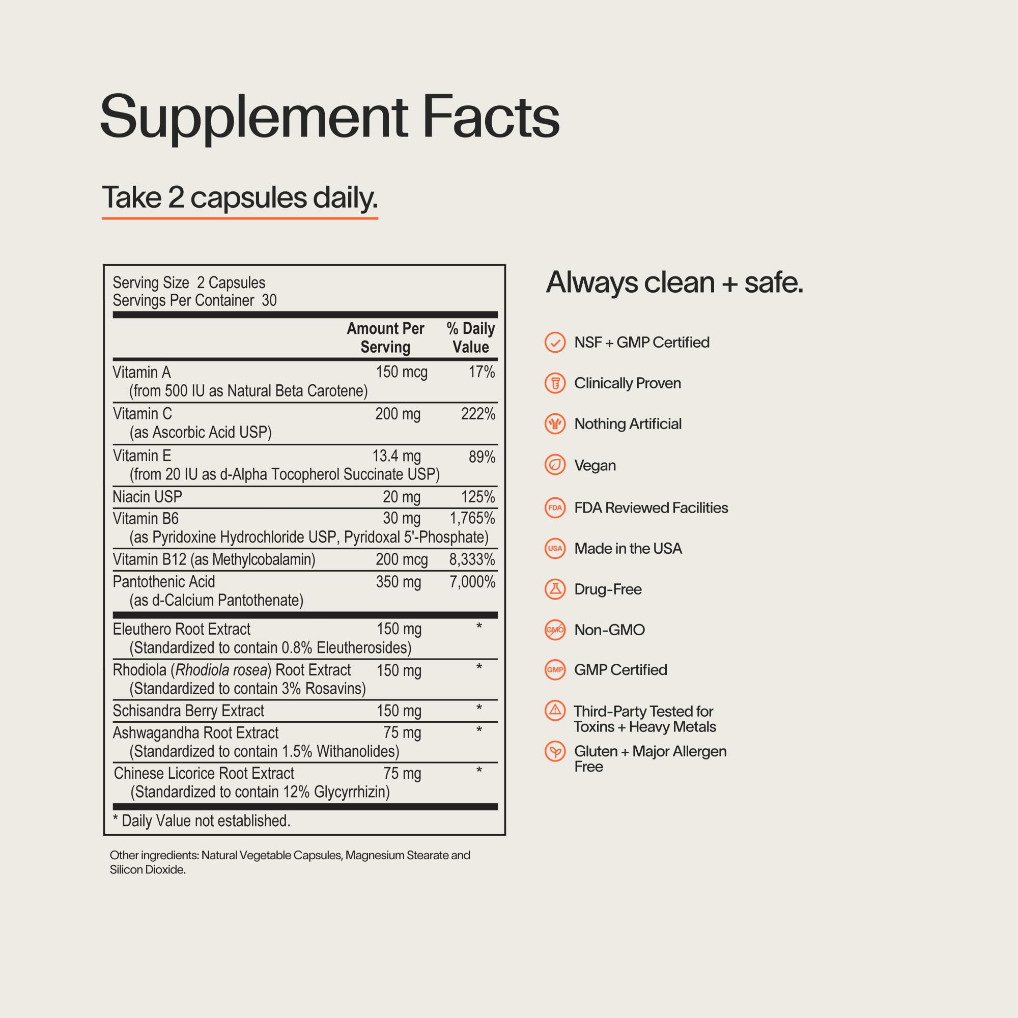 Veracity Fatigue Ease Adrenal Support Supplement for Stress Resilience, Healthy Cortisol & Energy - Adaptogenic Blend of Ashwagandha, Schisandra Berry, Licorice & Rhodiola – 100% Natural - 60 Capsules — Amazon image 3
