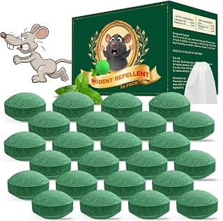 24 Pack Mouse Rodent Repellent, Peppermint Oil Balls for Mice Rodent Deterrent,Natural Pest Control Pouches for Cockroach, Spider and Pests, Indoor & Outdoor,Keeps Rats Away from Home and Kitchen