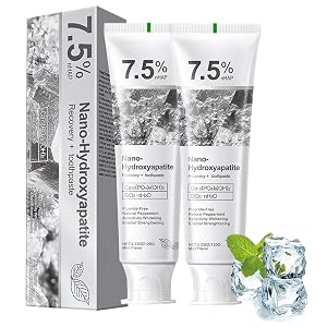 7 5 Nano Hydroxyapatite Toothpaste Advanced Enamel Protection Deep Cleaning Fluoride-Free Formula with Gentle Mint Freshens Breath for