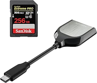 SanDisk 256GB Extreme PRO SDXC UHS-II Memory Card - C10, U3, V90, 8K, 4K, Full HD Video, SD Card - SDSDXDK-256G-GN4IN & Extreme PRO SD UHS-II USB-C Reader - SDDR-409-G46