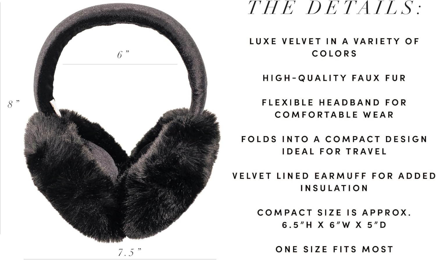 Violet and Brooks Velvet Foldable Furry Ear Muffs - Women's Ear Warmers for Winter - Image 4