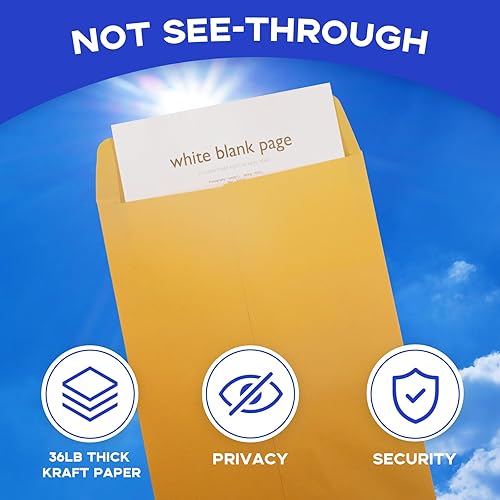 Miniatura 4 de Sobres autosellantes de 6 x 9 pulgadas, 250 unidades, sobres pequeños de papel kraft marrón de Goefun para catálogo, sobres Manilla de 6 x 9