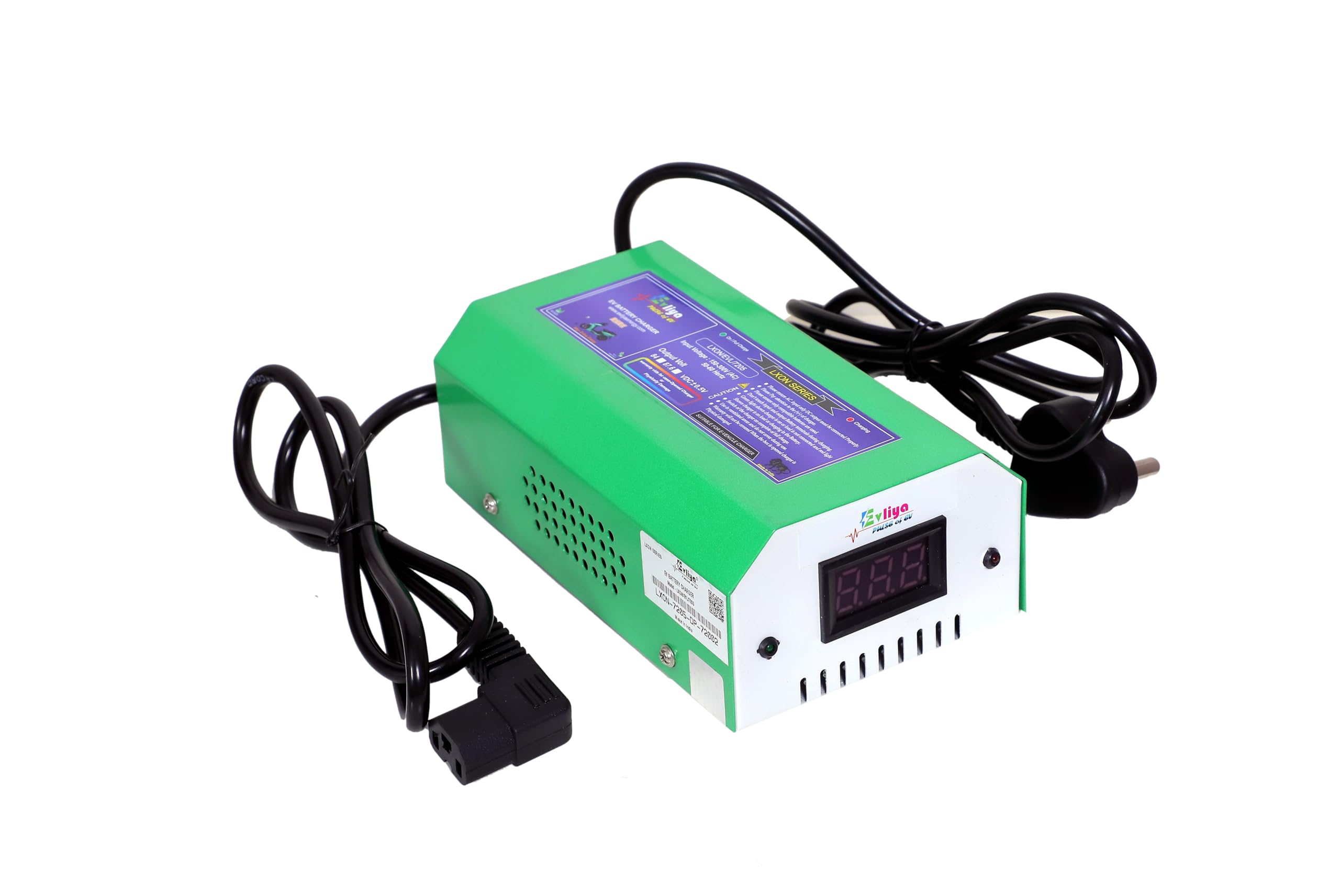evliya EV Scooty & Bike Chargers 72 Volt / 5 Amp / 84 Volt Auto Battery Cut-Off (3 PIN T-Type Connector) with Digital Display (Lithium Battery Charger) Suitable for All e-Vehicles-picture-23