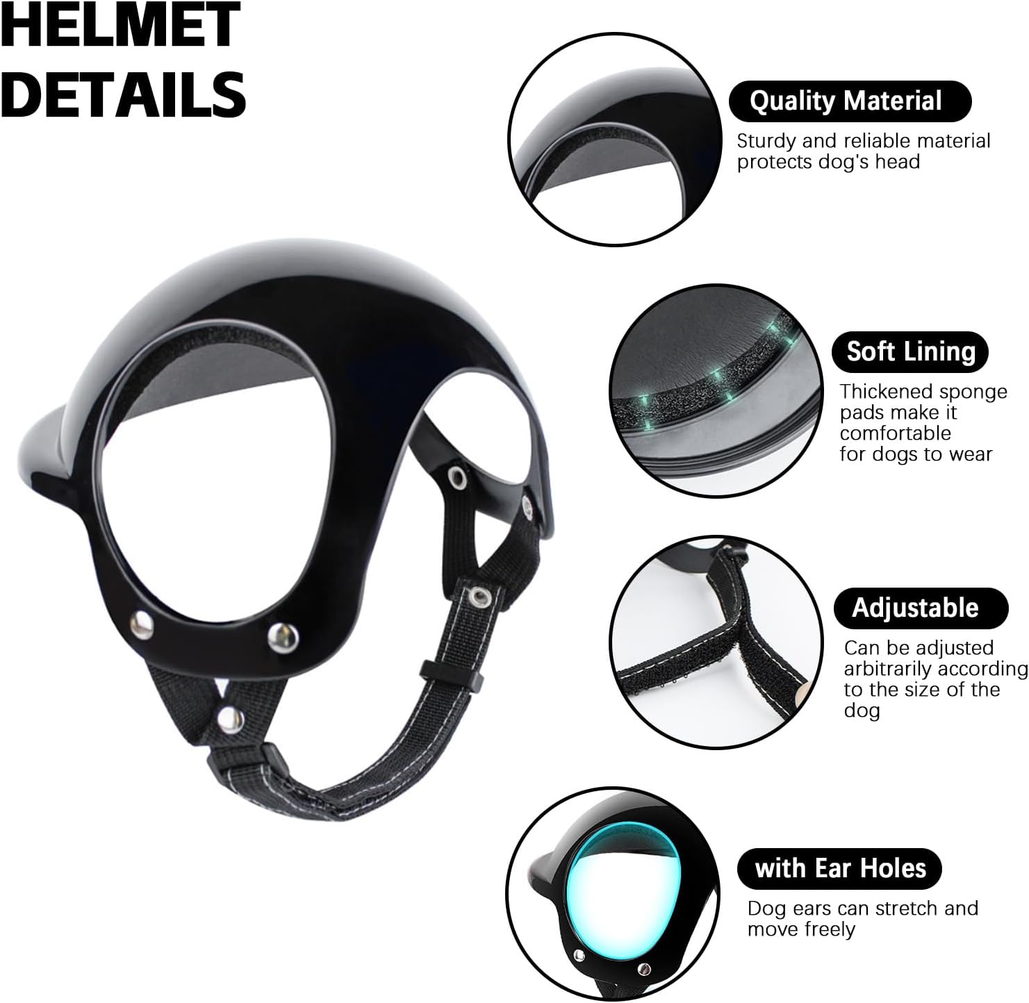 2 Pcs Dog Goggles and Pet Helmet Set with Adjustable Strap, Dog Sunglasses Snow Glasses for Medium Large Breed, Windproof Waterproof Dustproof,L
