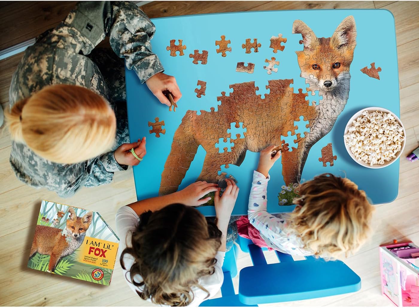 Madd Capp LiL' FOX 100 Piece Jigsaw Puzzle For Ages 5+ - 4001 - Unique Animal-Shaped Border, Poster Size when completed, Puzzle Pieces Are Oversized For Easy Handling, Includes Educational Fun Facts