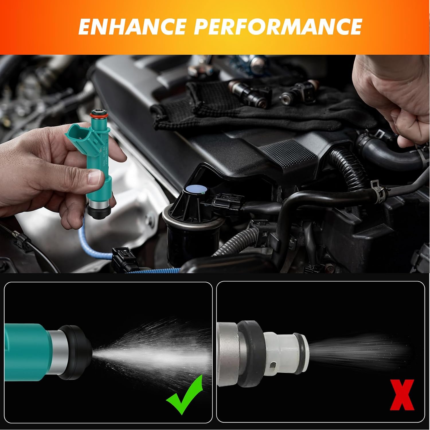 2004-2015 Fuel Injector Compatible for Toyota Camry 04-09 Corolla Matrix 09-13 Highlander 04-07 RAV4 Solara 04-08, for Scion tC 05-10 xB 08-15, 2.4L, Replace 23250-28080 23250-0H060 23250-0H030