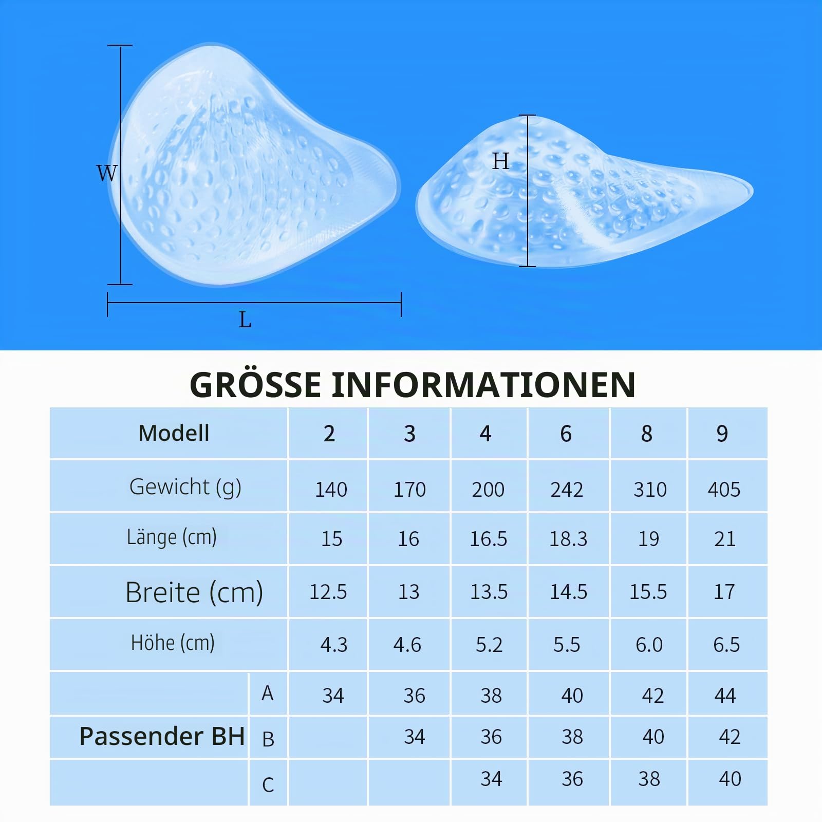 Symmetrisch Mastektomie Prothese,Schwimmen Brustprothesen Konkave Brustform Postoperativ Silikon Brüste BH Einlagen für Damen Bikini(1 Stück)