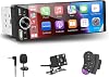 Single Din Car Radio, Touchscreen Car Stereo for Wireless and Wired Apple Carplay,Android Auto, Radio para Carro with FMUSBMirror LinkRear CameraCar Steering Wheel ControllerMirophoneType-cAux
