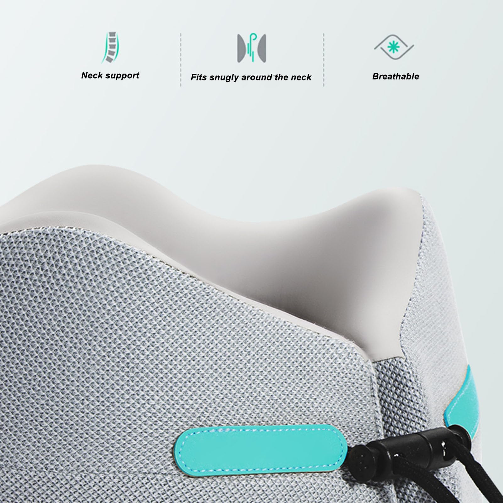 Socobeta Almohada de Espuma Viscoelástica en Forma de U para un Cómodo Soporte de Viaje en Avión y Coche, Ajustable y Lavable, Diseño Ligero (#5)