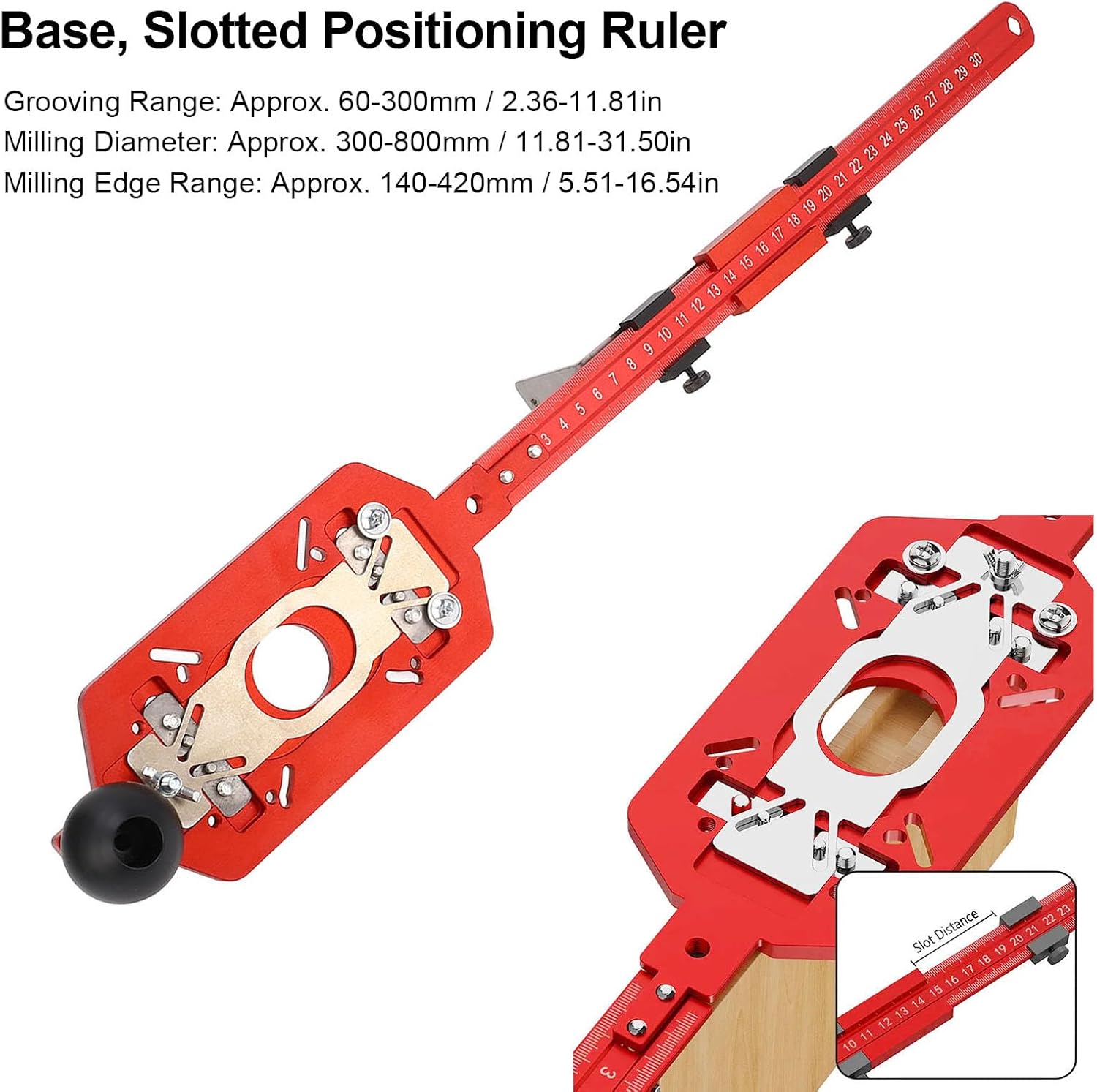 Router Milling Groove Bracket, Adjustable Jig Tool for Accurate Woodworking Operations, Handle Design for Precise Cuts, Multifunctional Circle Cutting with Removable Design