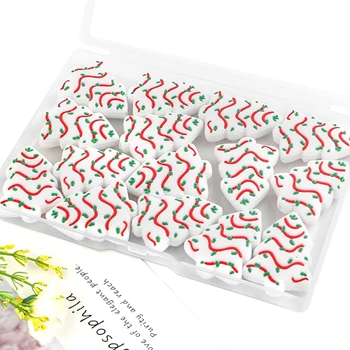 Miniatura 4 de Sunrony 15 cuentas focales de silicona para hacer llaveros, árbol de Navidad, personaje focal, cuentas de silicona para bolígrafos, pulseras,