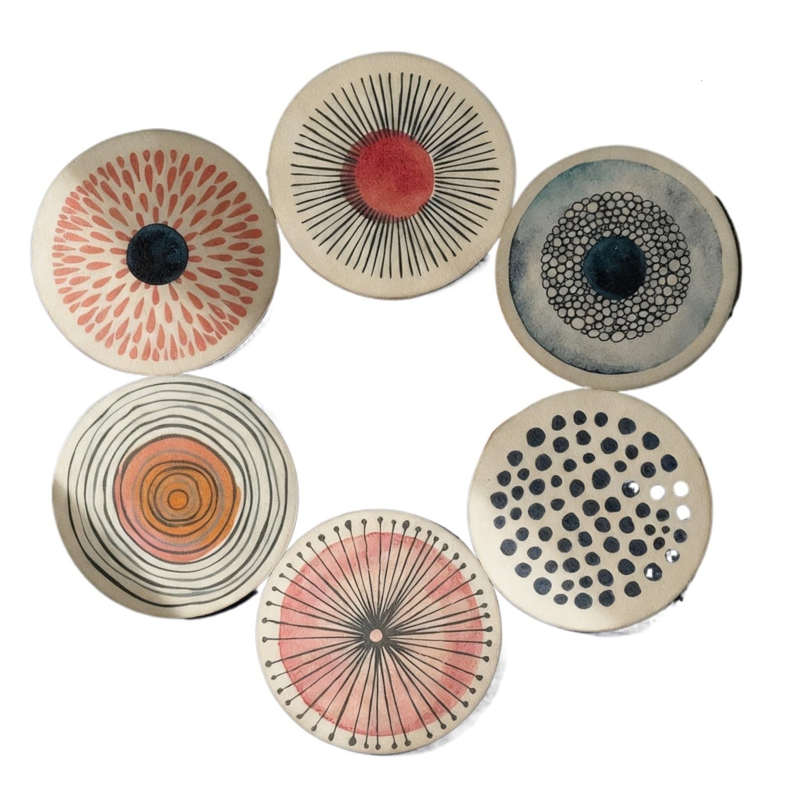 Sous-verres absorbants lot de 6 tapis isolants anti-brûlure table