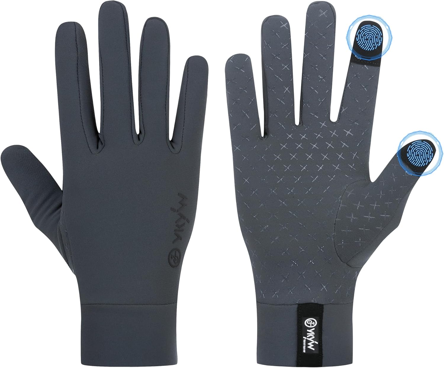 YKYWBIKE Winter Cycling Gloves Men Women -Touch Screen Padded Bike Glove Water Resistant Windproof Warm Anti-Slip for Running Biking Workout