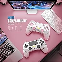 Vista 6 de AceGamer Paquete de 2 para controlador PS4, controlador inalámbrico para PS4/Pro/Slim/PC, con agarre antideslizante en ambos lados, conector