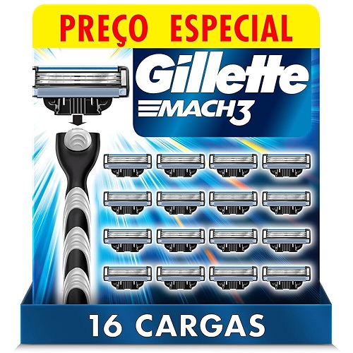 Gillette Mach3 - Refil Para Barbear, 16 Unidades