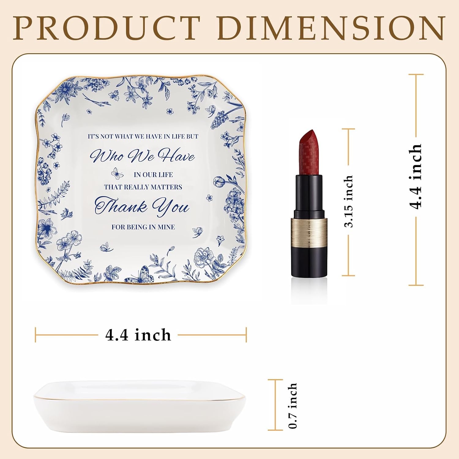 Best Friend Birthday Gifts for Women, Bestie Jewelry Dish Friendship Gifts image 3