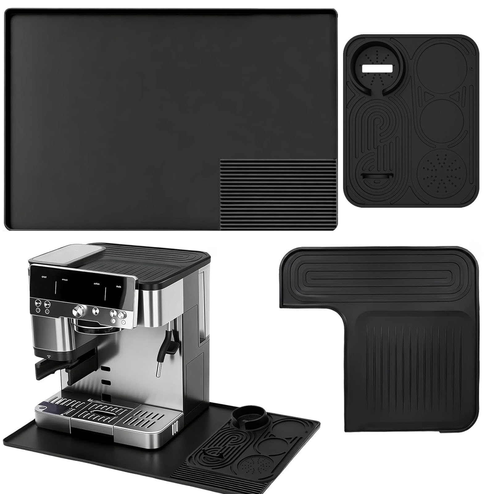 HAIWILL 3 Stück Barista Zubehör für Ninja Luxe Premier ES601EU/ES701EU, Unterlage Kaffeemaschine+ Tamperstation+ Obermatte für Ninja Luxe Cafe Zubehör, 60x40 cm Silikonmatte Kaffeemaschine