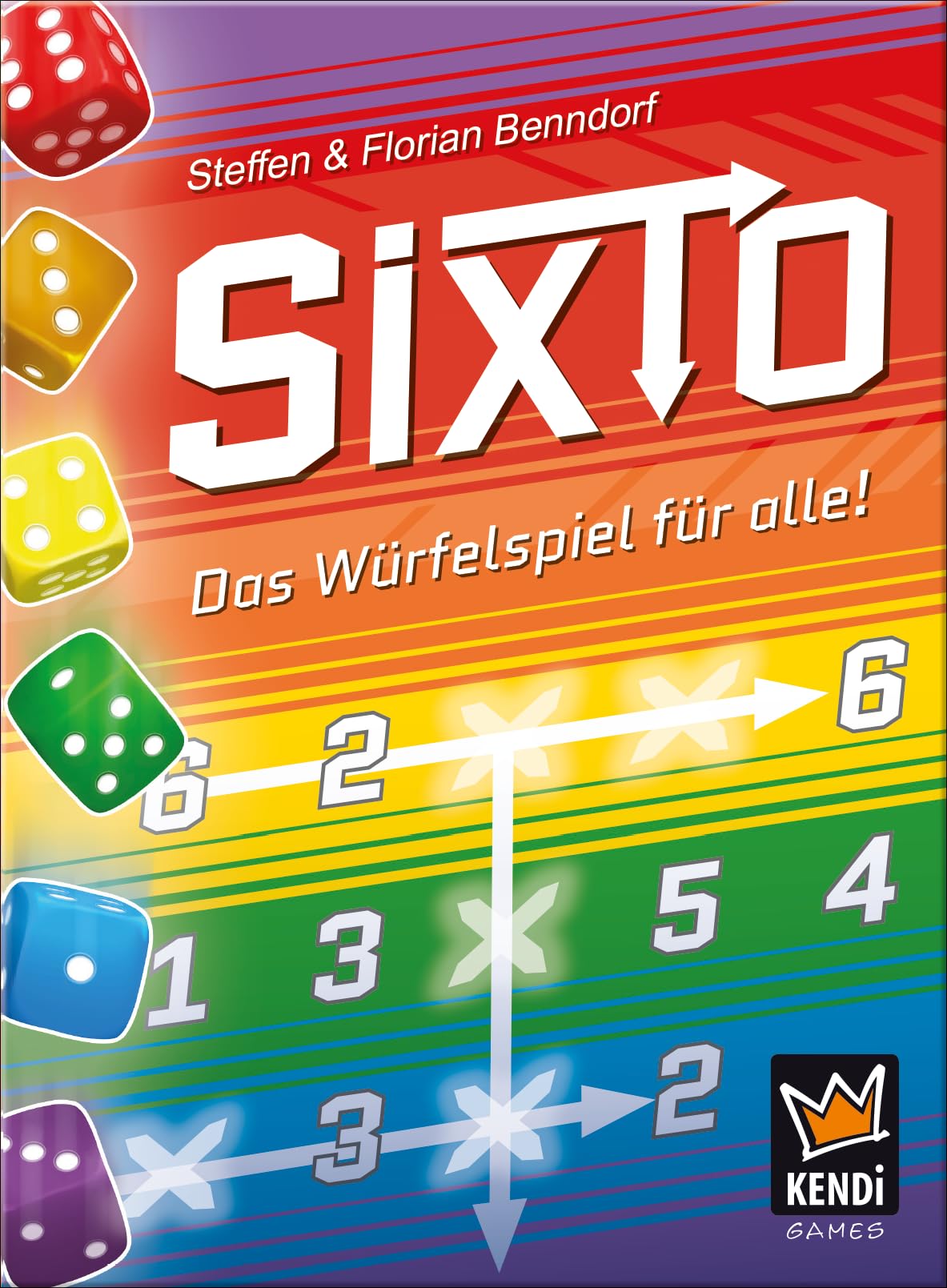 KENDi GAMES SIXTO - Dice Game for Everyone - Score in Rows & Columns - 12 Different Block Sheets - Ages 7+ - Image 2