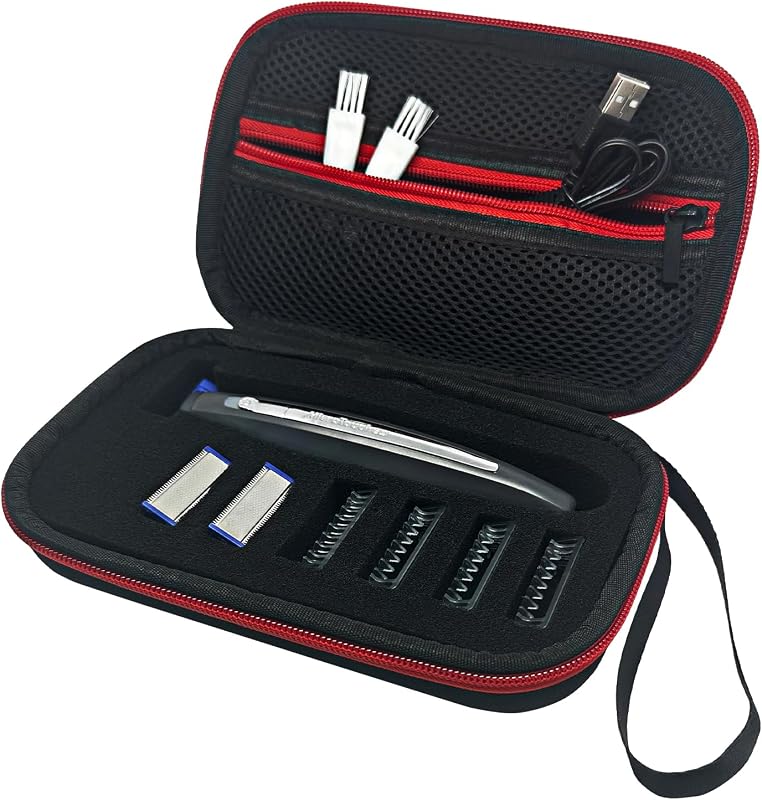 Estojo rígido vermelho INVODA para aparador corporal Microtouch SOLO