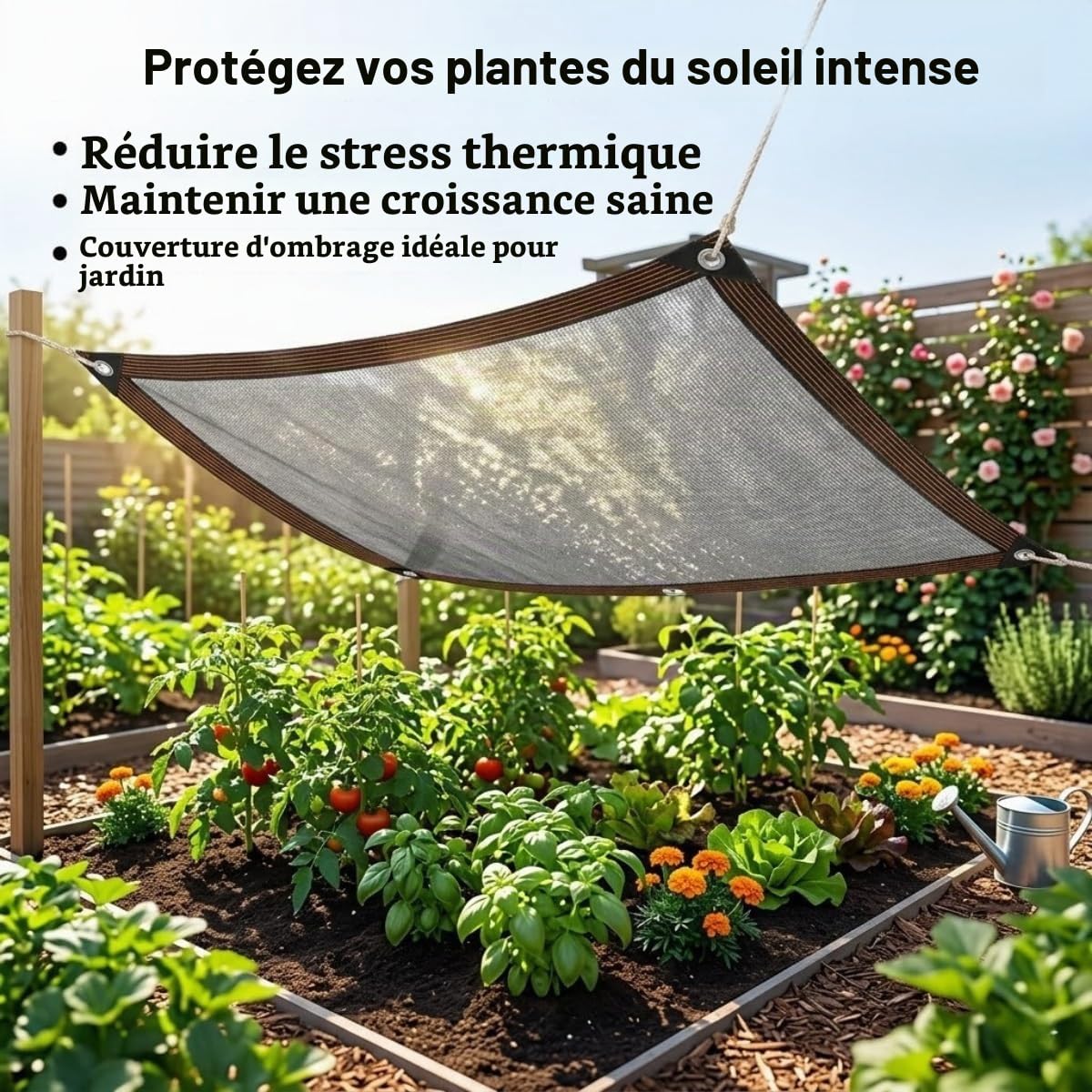 Voile Filet Toile D’ombrage 90% Anti UV, De Protection Solaire avec Œillets, for Pergola, Jardin, Serre, Respirante(Gris,3.5x3.5m)