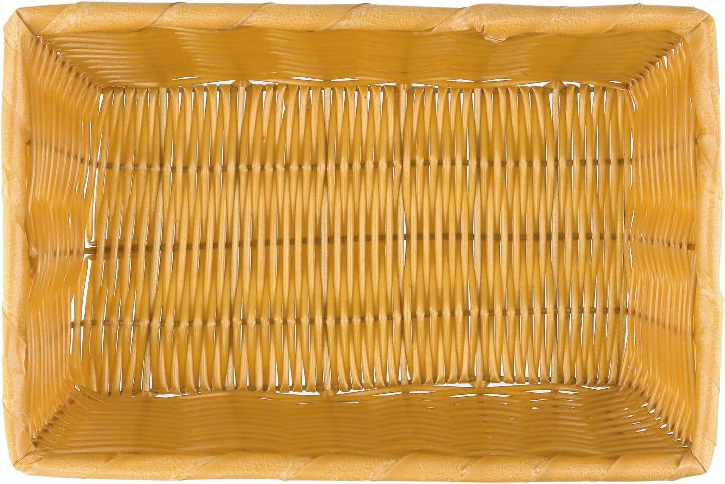 8 Pack Plastic Woven Bread Basket, 11.8x7.8x2.7Inch Stackable Rectangle Fruit Basket for Produce Display & Storage