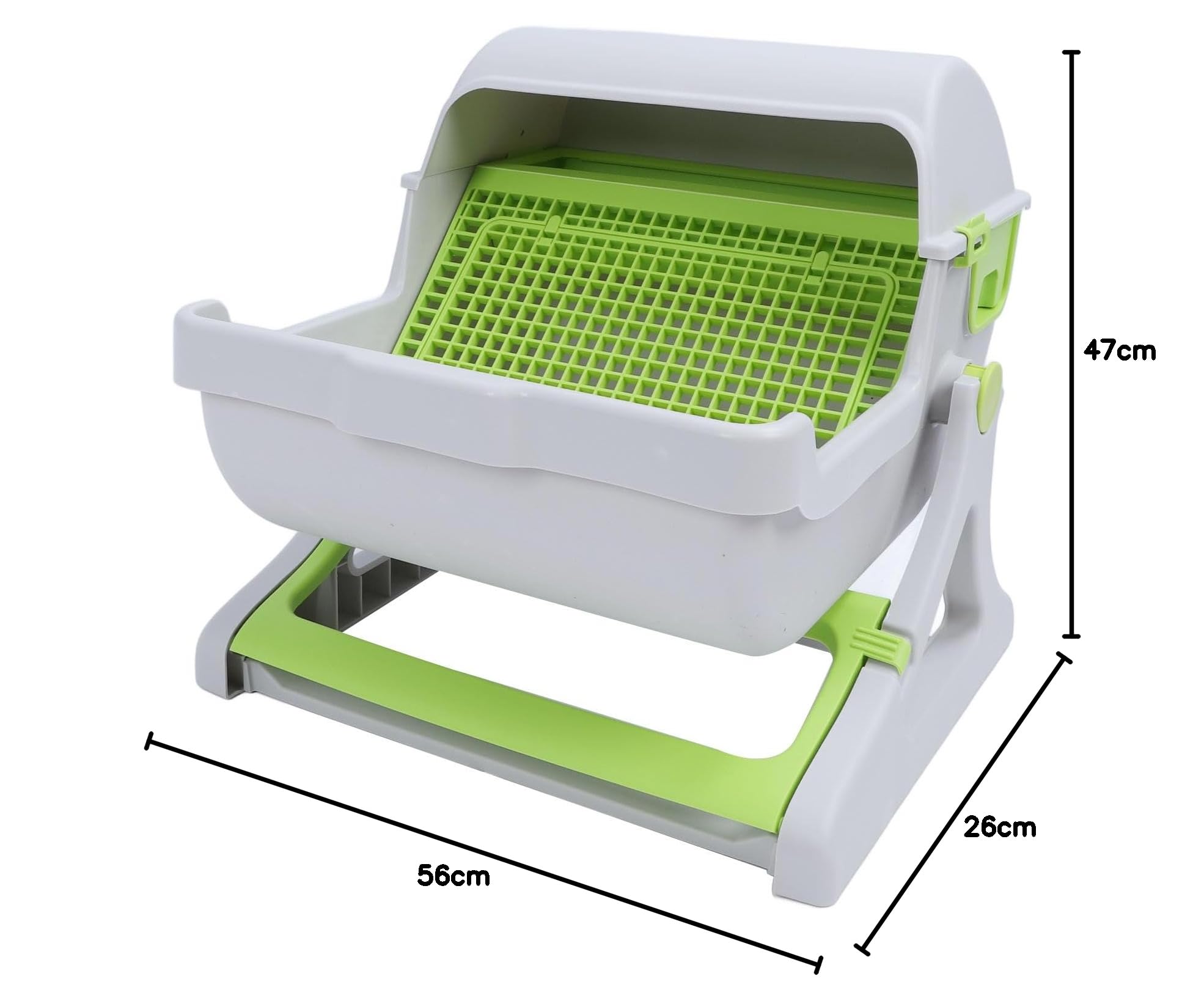 Lettiera Semi Automatica, Plastica PP Facile Montaggio Secchio Ribaltabile Stile Grande Lettiera per Gattini Lettiera Autopulente Lettiera Semi Chiusa Lettiera Automatica per