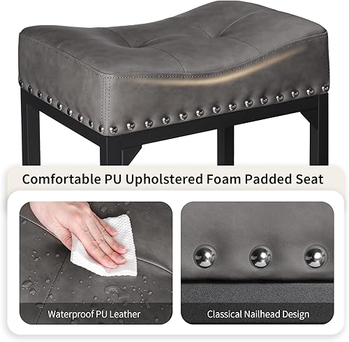 Miniatura 4 de Juego de 2 taburetes de bar de altura de mostrador, taburetes de bar para encimera de cocina, taburetes de mostrador de 24 pulgadas tipo silla de