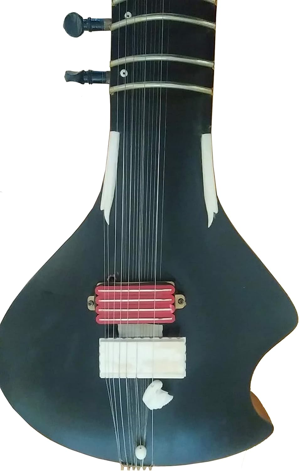 Buy 1 Sitar Cutaway Indian SITAR in Cedar. Matte Black Lacquer, Acoustic Electric Red Quadrail
